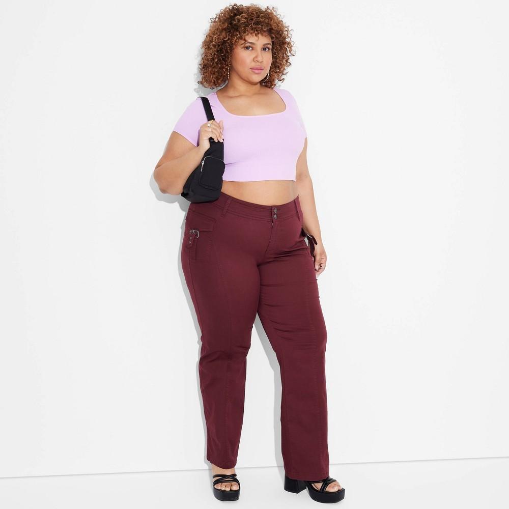 Womens Low-Rise Bootcut Pants - Wild Fable Burgundy 3X Product Image