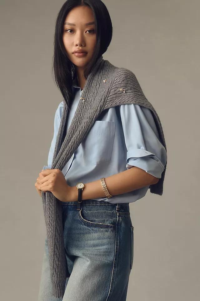 By Anthropologie Embellished Cable-Knit Shrug Product Image