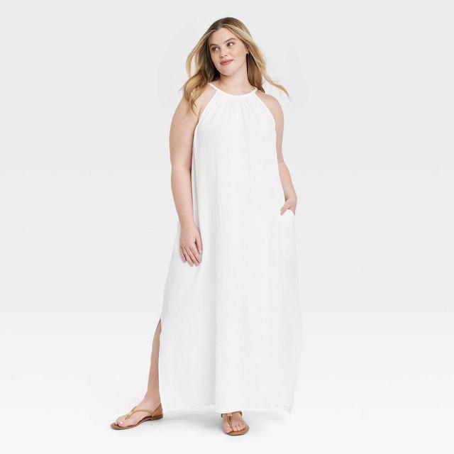 Womens Scoop Back Maxi Shift Dress - Universal Thread White 1X Product Image