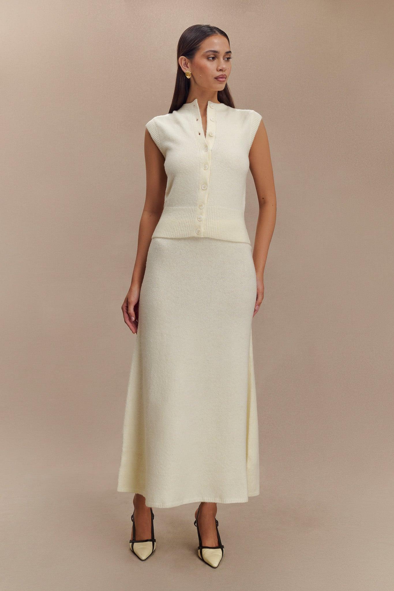 Vivica Knit Maxi Skirt - Ivory Marle product image