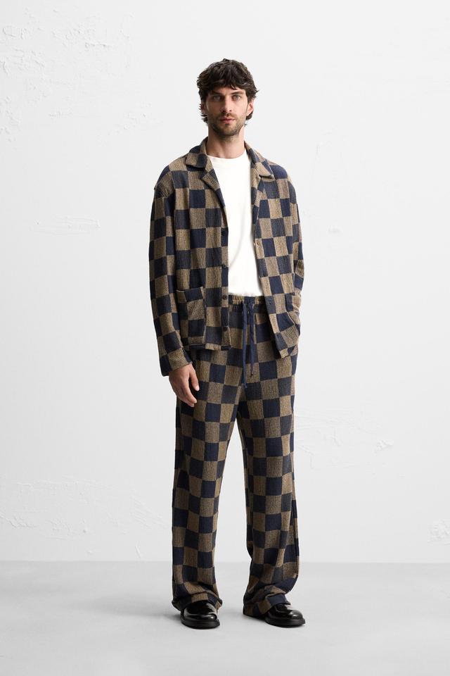 CHECKERED KNIT PANTS Product Image