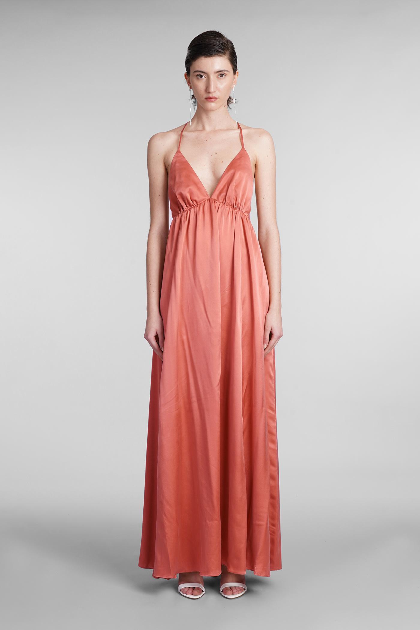 ZIMMERMANN Silk Satin Maxi Dress In Pink Product Image