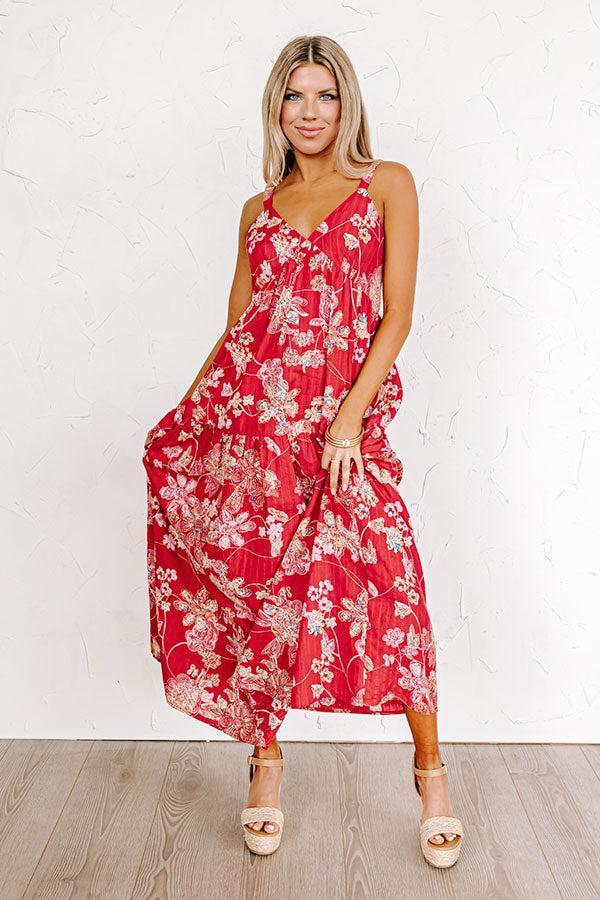 Beachside Bliss Maxi Dress in Red Product Image