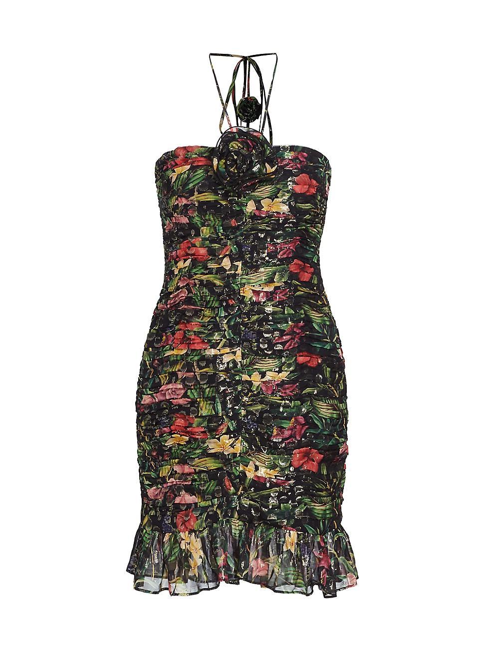 Womens Margret Floral Halter Minidress Product Image