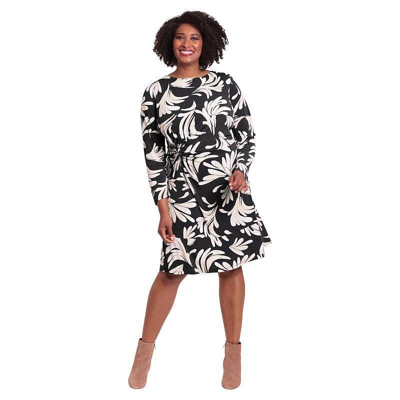 Plus Size London Times Side Twist Flounce Dress, Womens Purple Product Image