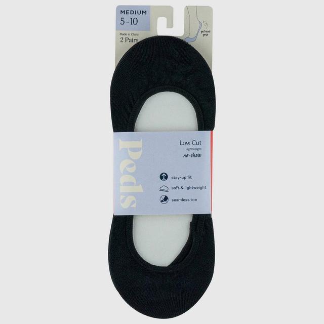 Peds Womens 2pk Microfiber Liner Socks - Black 5-10 Product Image