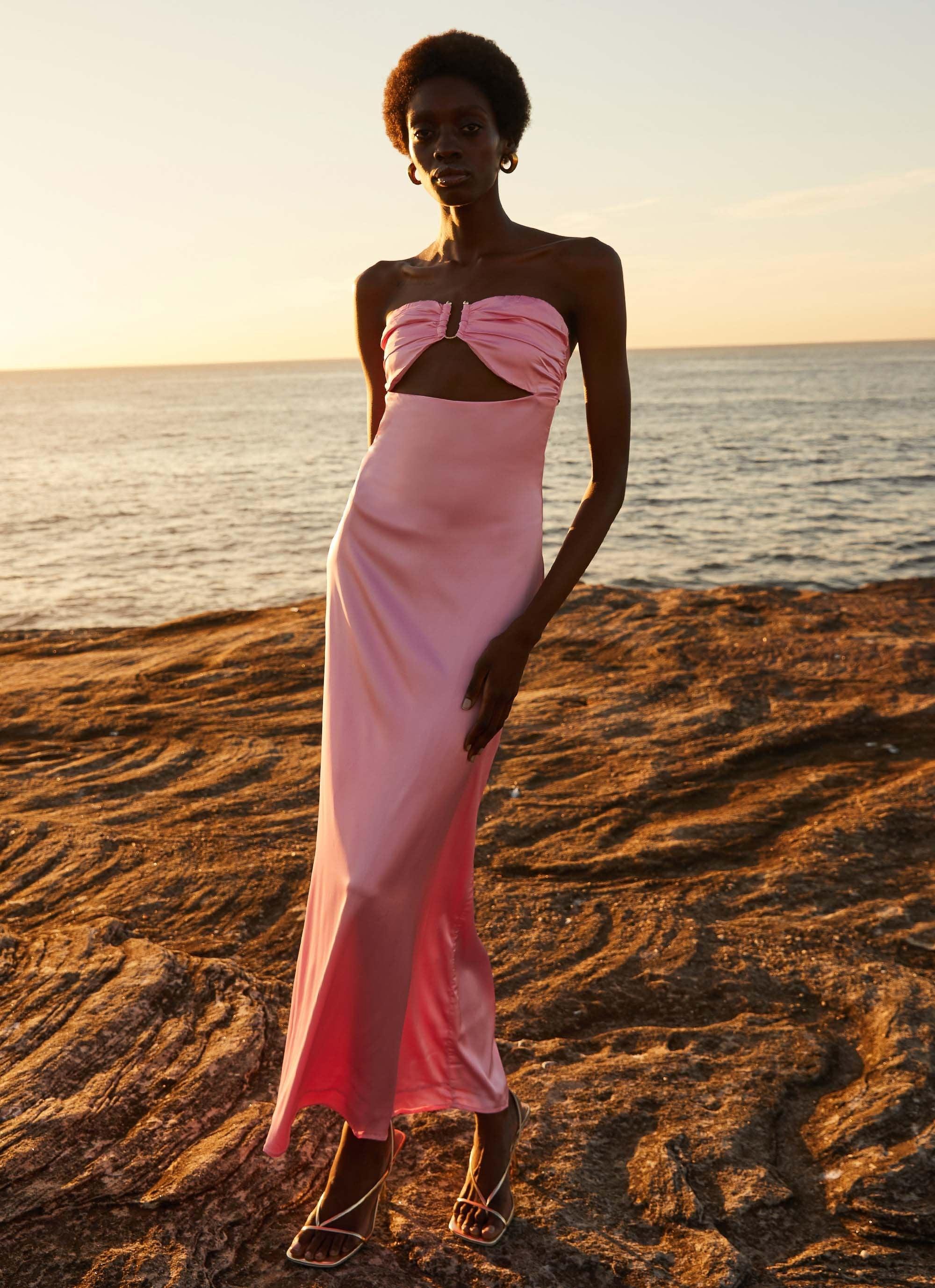 Tropicana Satin Maxi Dress - Candy Product Image