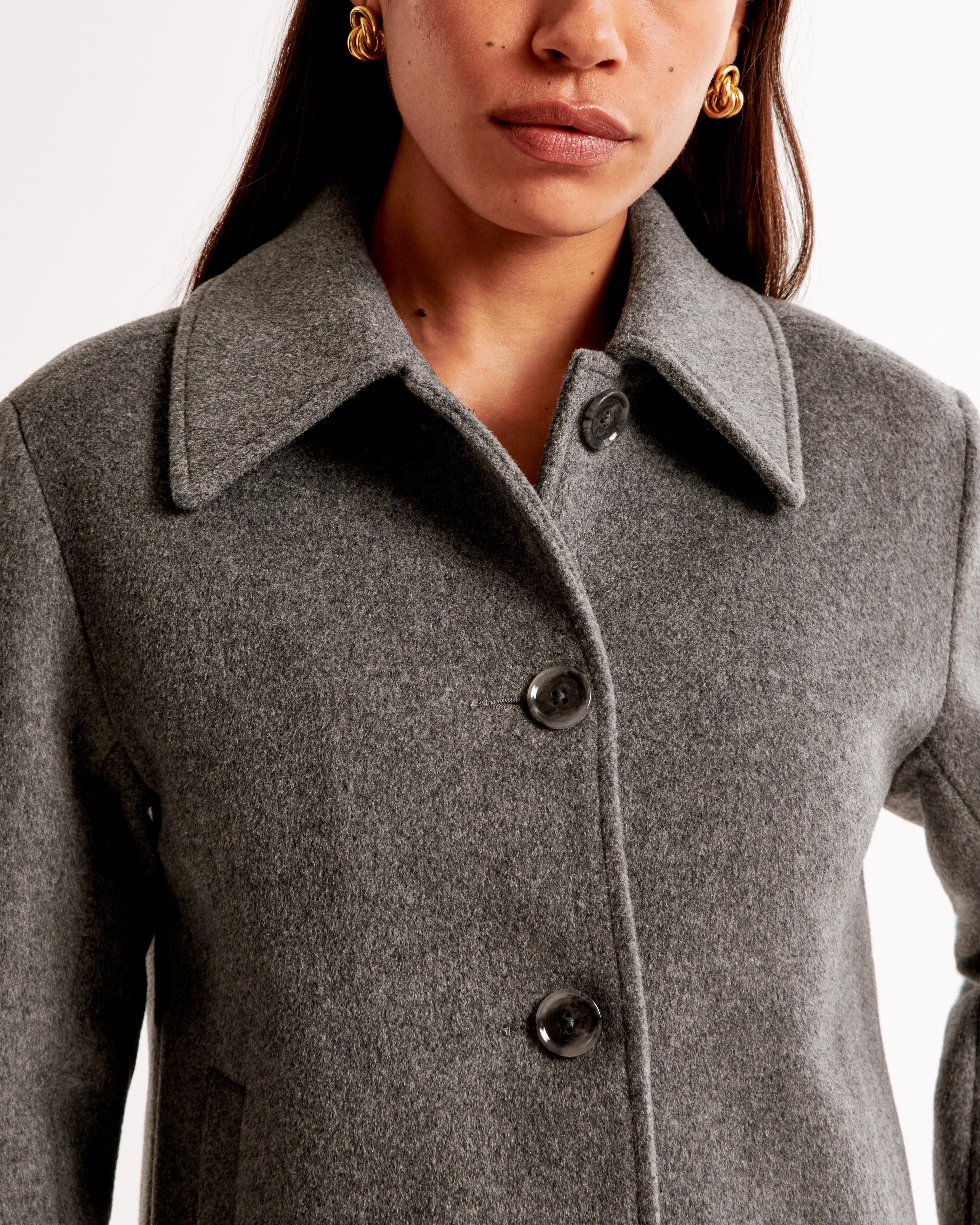 Wool-Blend Short Coat Product Image