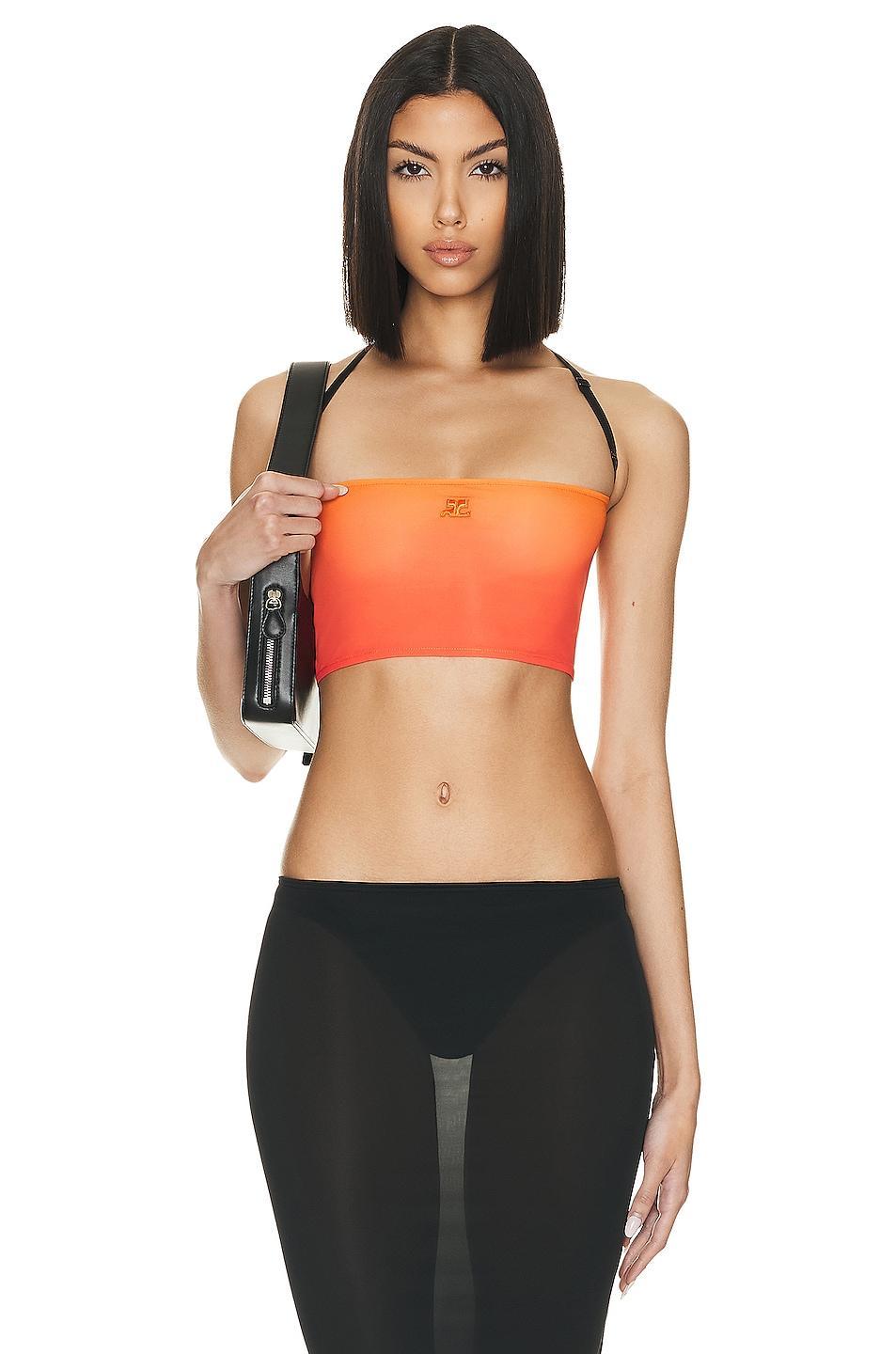 Courreges Lingerie Bra Top In Gradient Sunset Orange. (also in ). Product Image