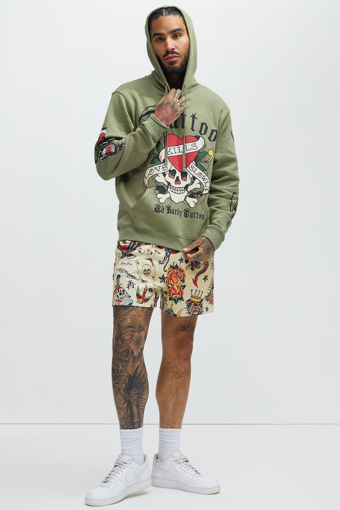 Ed Hardy Flashboard Mesh Shorts - Multi Color Product Image