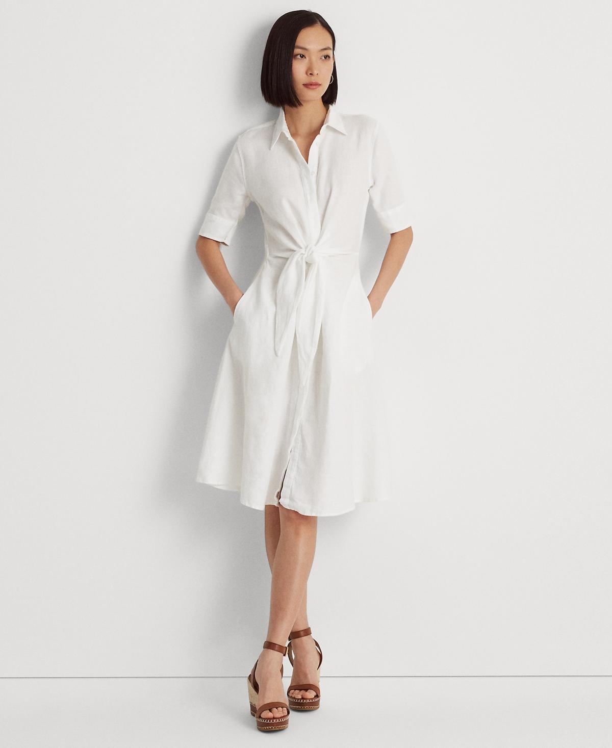 Lauren Ralph Lauren Petite Linen Fit & Flare Shirtdress Product Image