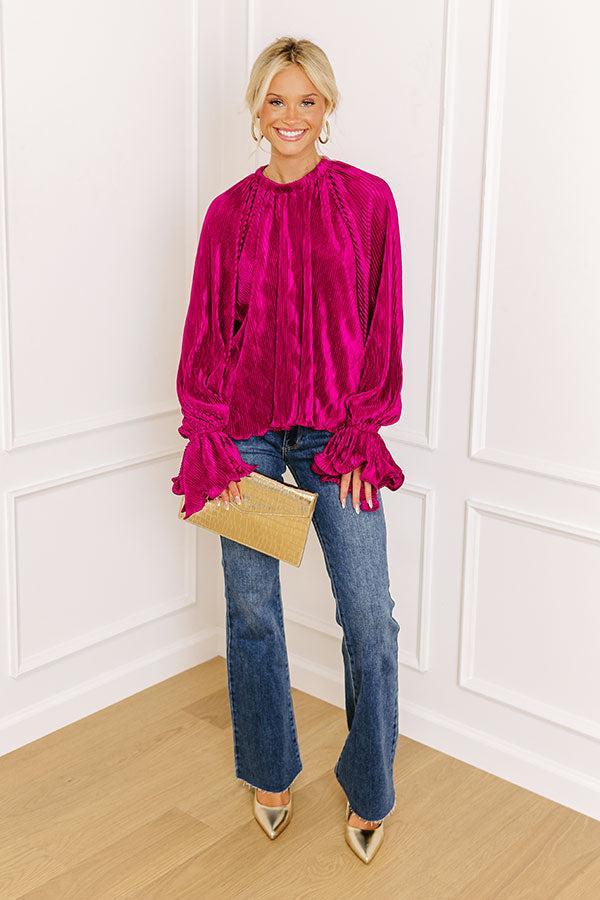 Found Your Love Pleated Top In Berry Product Image