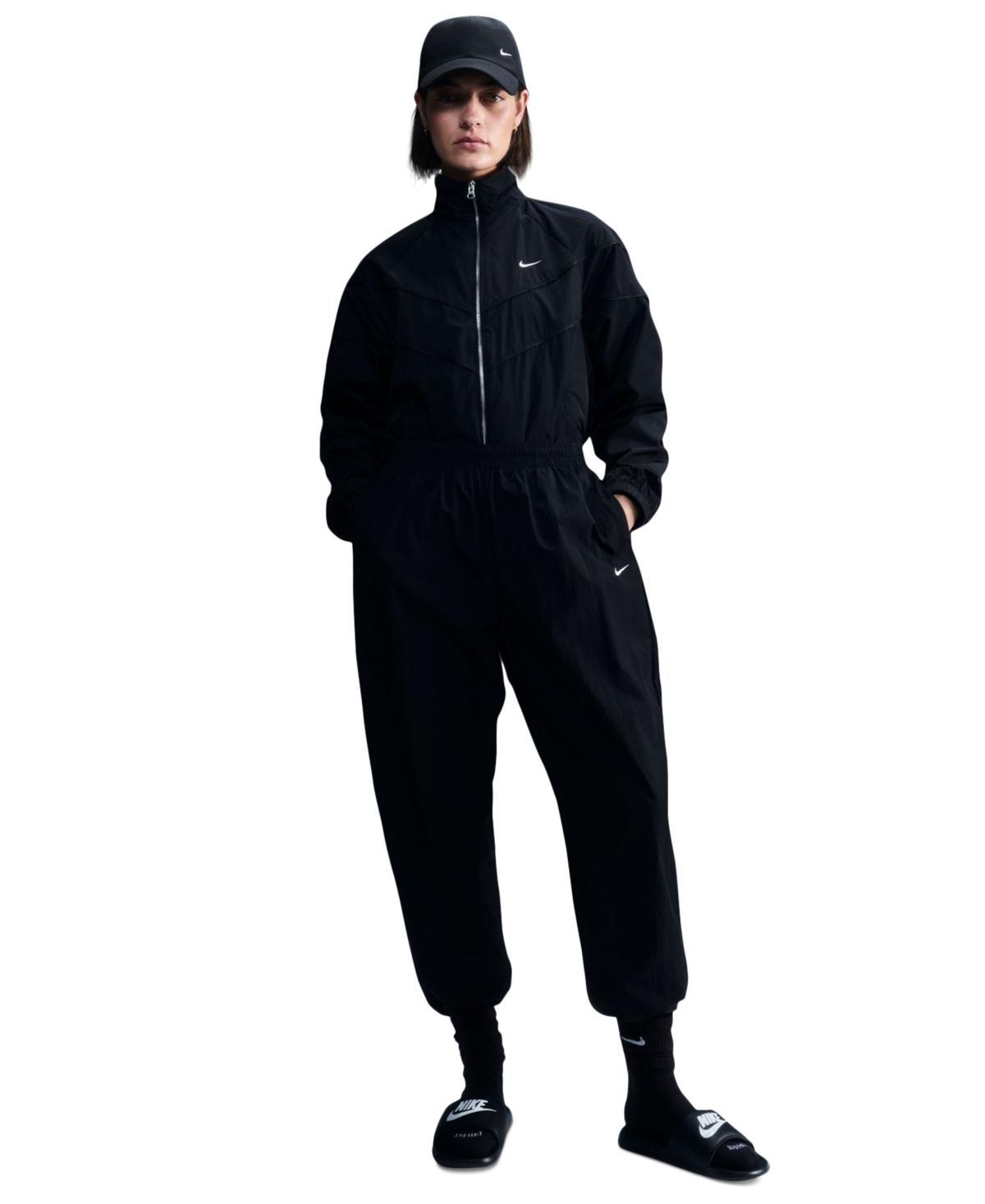 Nike Womens Windrunner Woven Full-Zip Jacket - Black/White Product Image