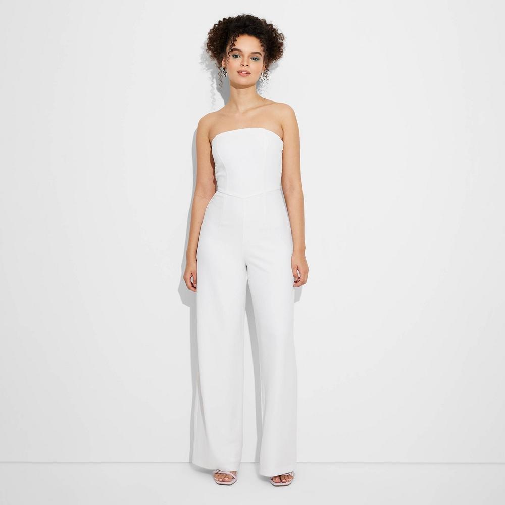 Womens Wide Leg Tube Jumpsuit - Wild Fable White XS Product Image