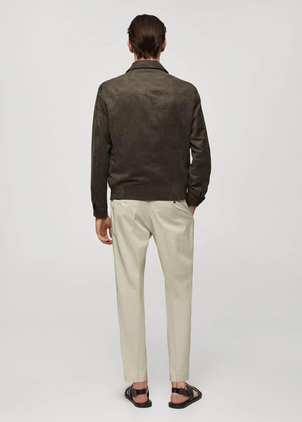 MANGO MAN - Suede-effect jacket with zipper greyMen Product Image