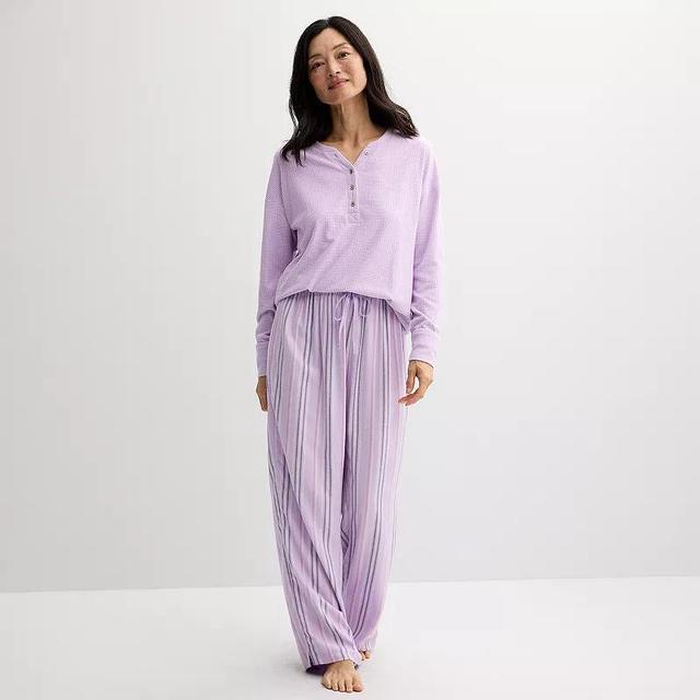 Womens Croft & Barrow 2-pc. Pajama Top & Pajama Bottom Sleep Set Product Image