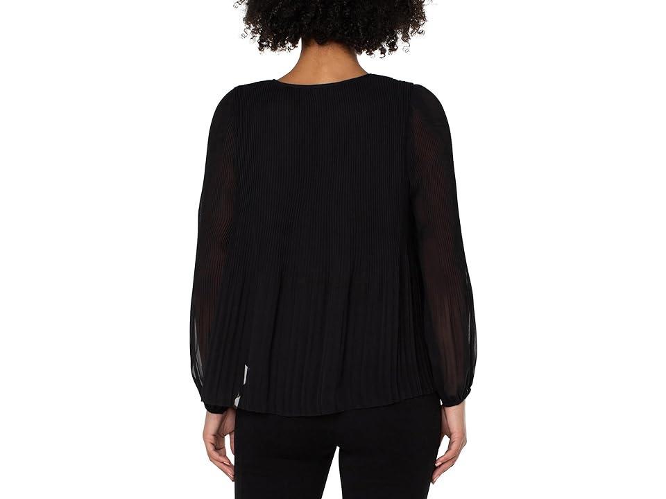 Liverpool Los Angeles Pleated Long Sleeve Top Product Image