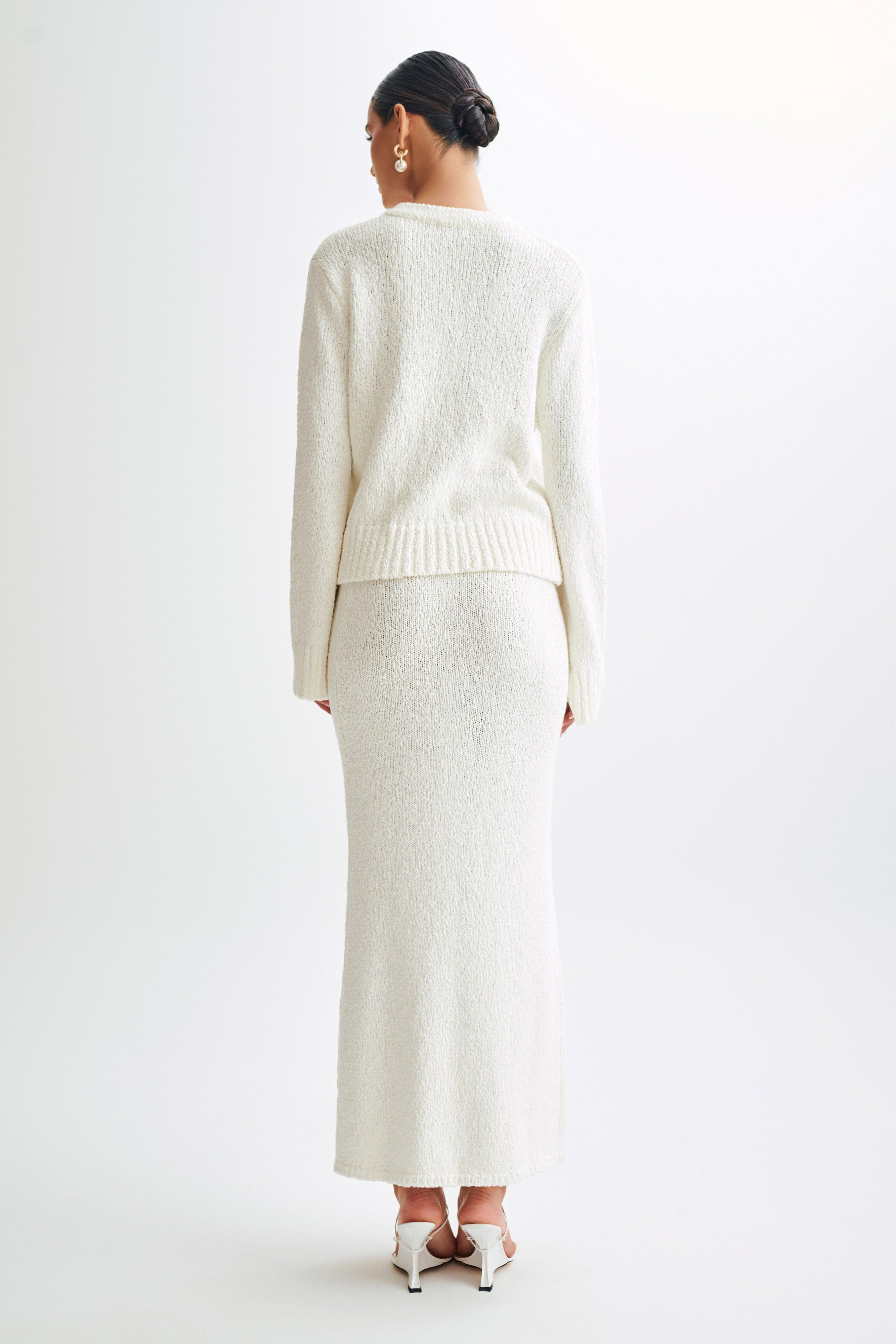 Moira Oversized Boucle Cardigan - White Product Image