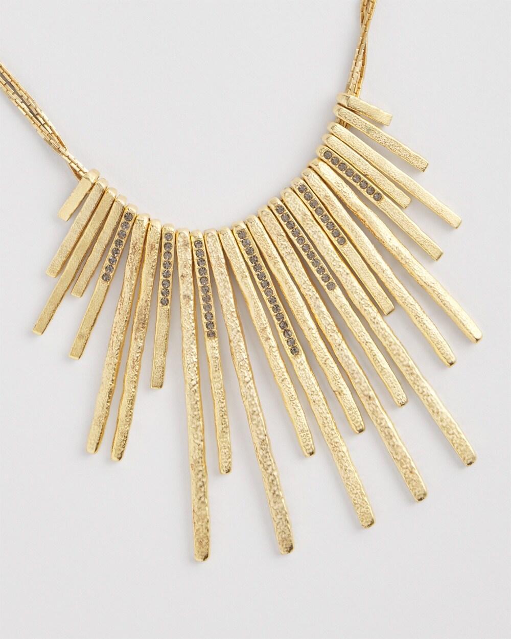 Brushed Gold Tone Bib Necklace Product Image