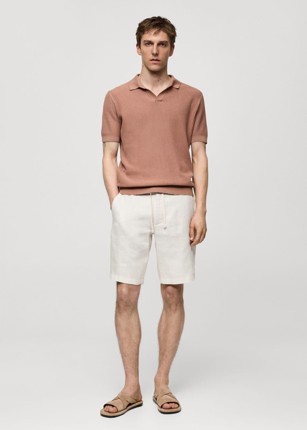 Mango Mens Drawstring Detail Bermuda Shorts Product Image