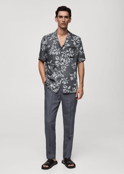 Mango Mens Hawaiian-Print Shirt Product Image