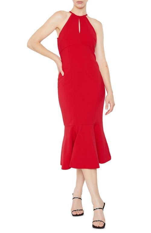 Womens Tammio Cut-Out Flounce Midi-Dress Product Image