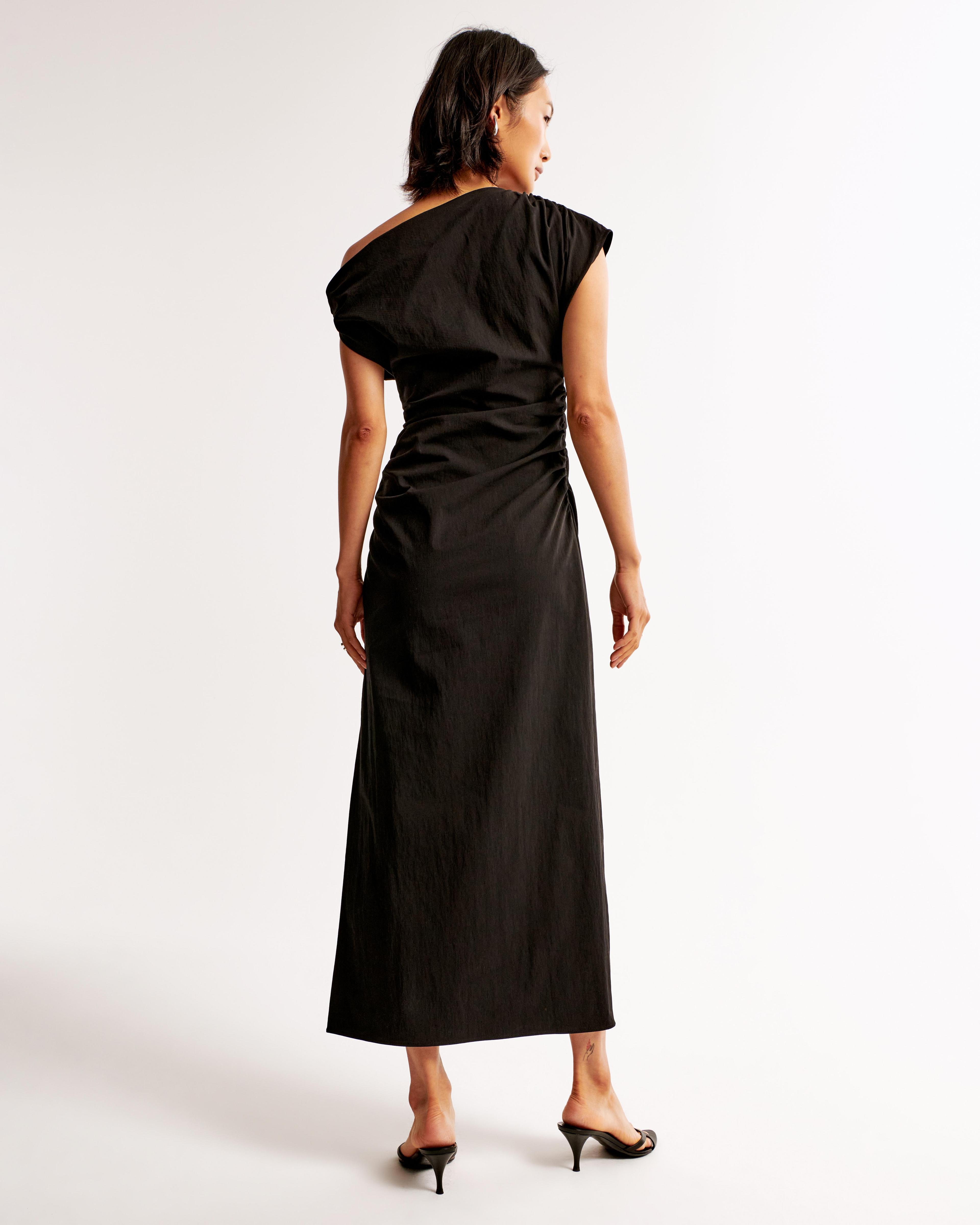 Off-The-Shoulder Draped Midi Dress Product Image