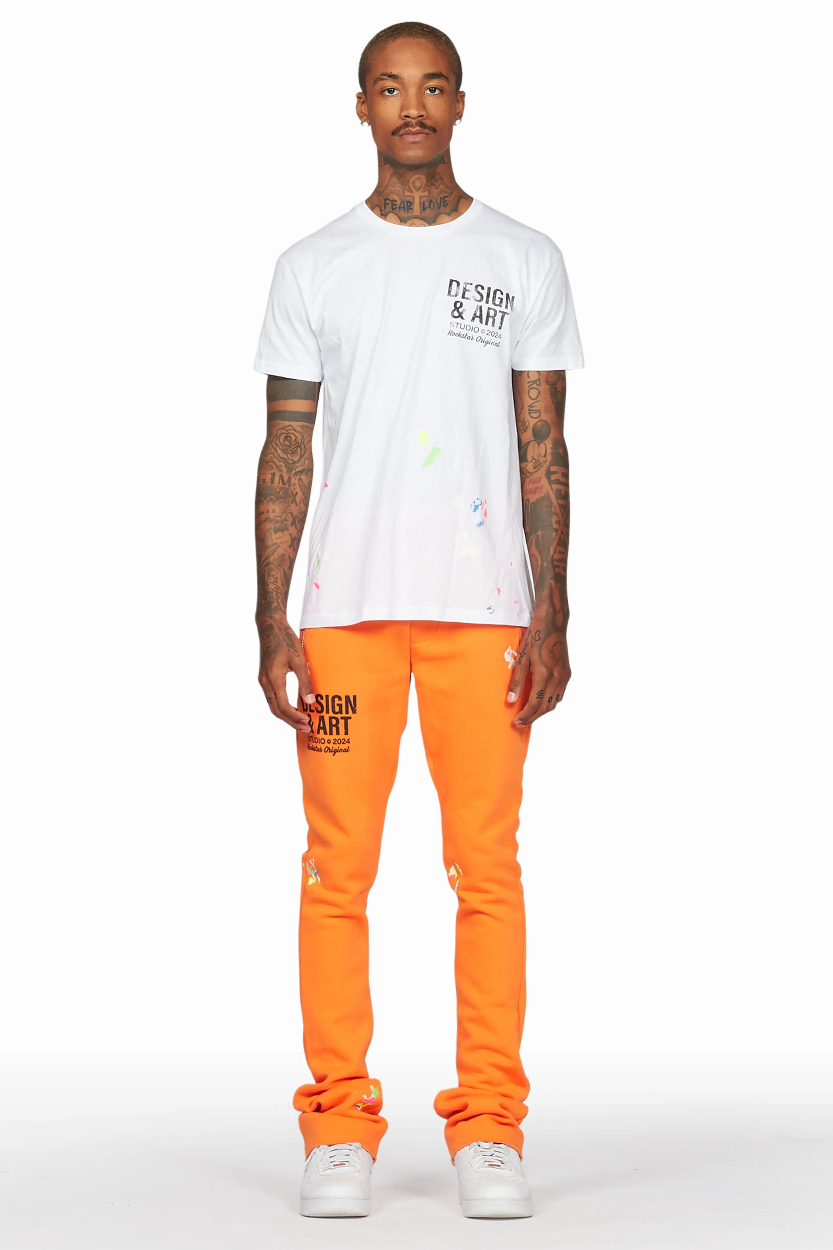 Mancha Orange T-Shirt Stacked Flare Track Set Male Product Image