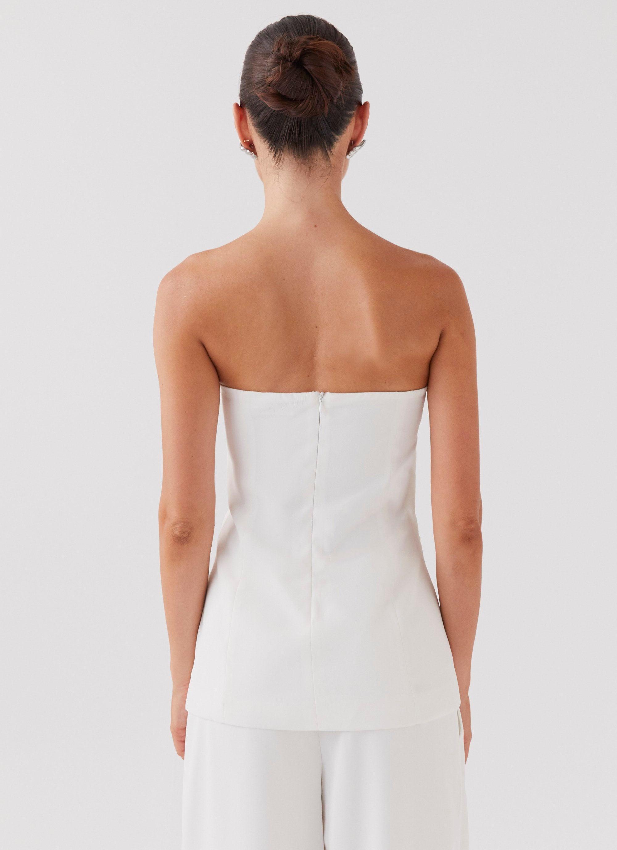 Riveria Tailored Strapless Top - Ivory Product Image