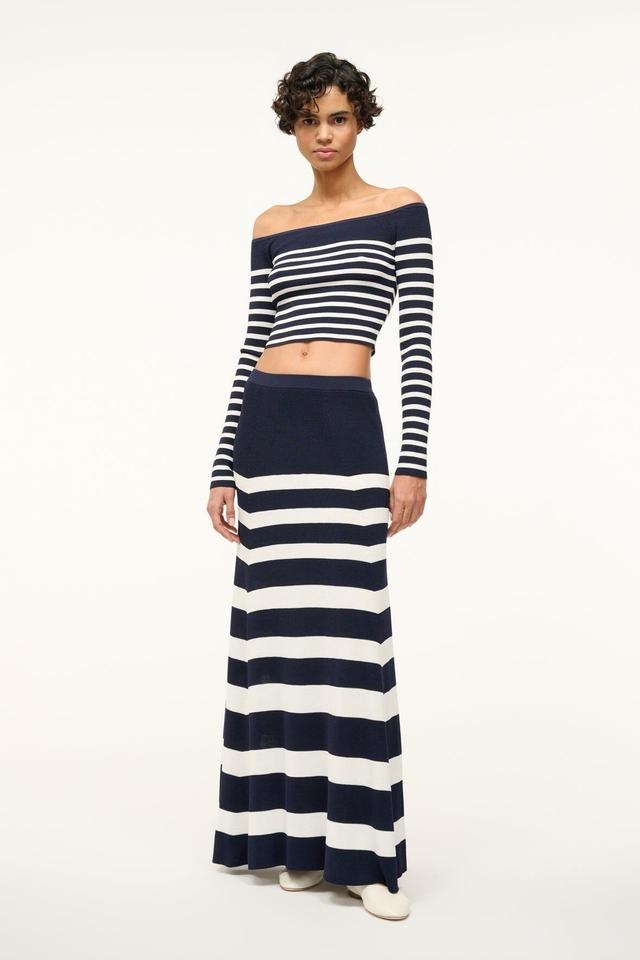 SWIRLING SKIRT | NAVY WHITE Product Image