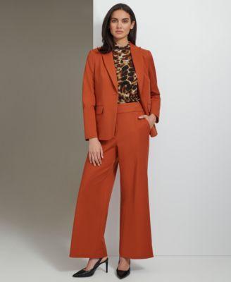 Calvin Klein Womens One Button Blazer Wide Leg Pants Product Image