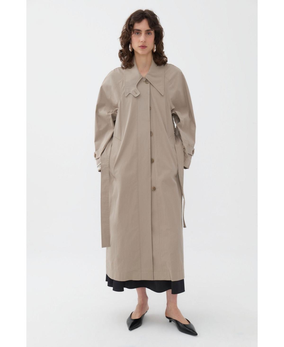 Nocturne Womens Double-Breasted Oversized Trench Coat Product Image