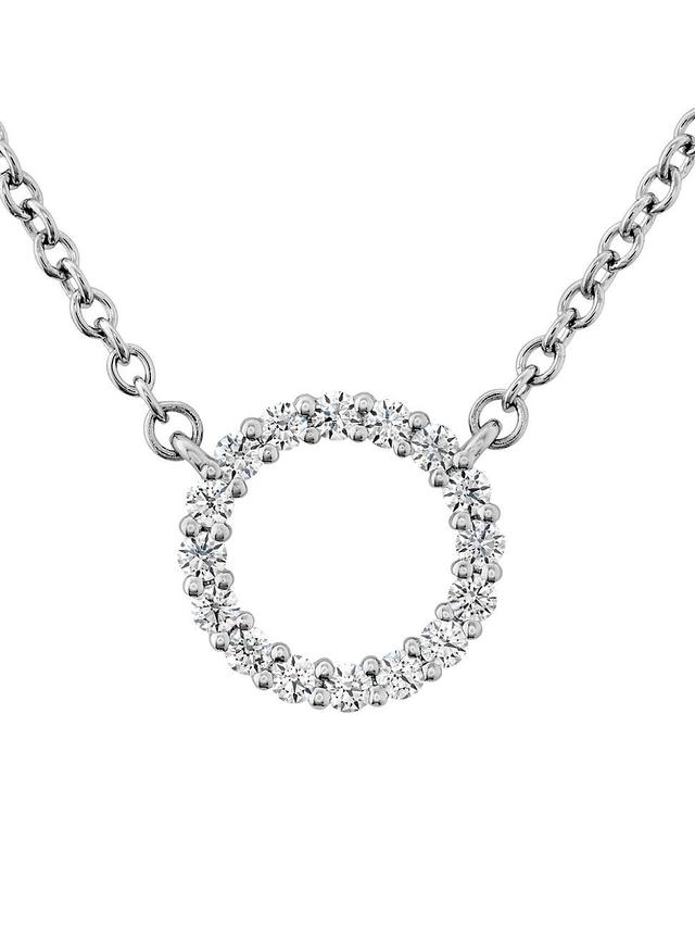 Womens Signature 18K White Gold & 0.1-0.15 TCW Diamond Circle Pendant Necklace Product Image