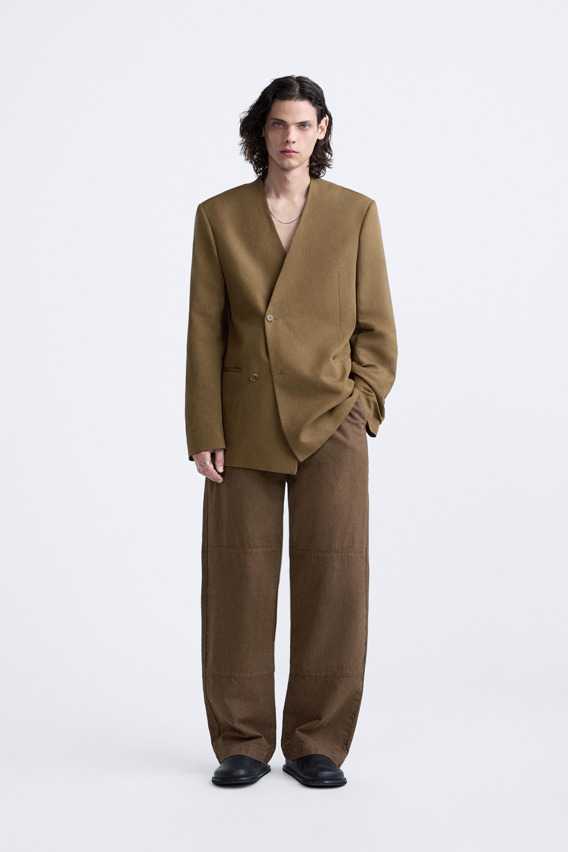 BELTED COTTON AND HEMP PANTS Product Image