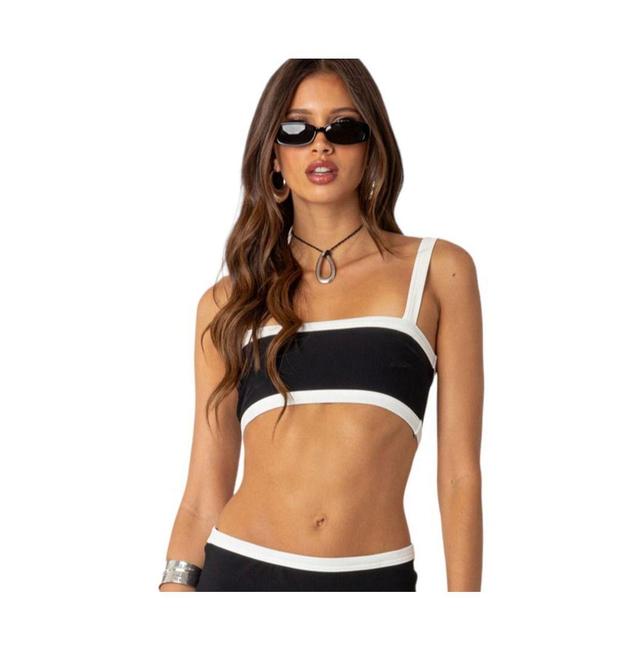 Womens Sutton contrast ribbed Bra top Product Image