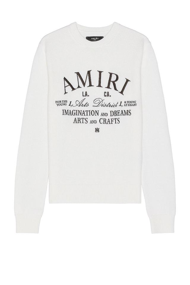 Amiri Arts District Crewneck in Alabaster - Cream. Size S (also in L, M, XL/1X). Product Image