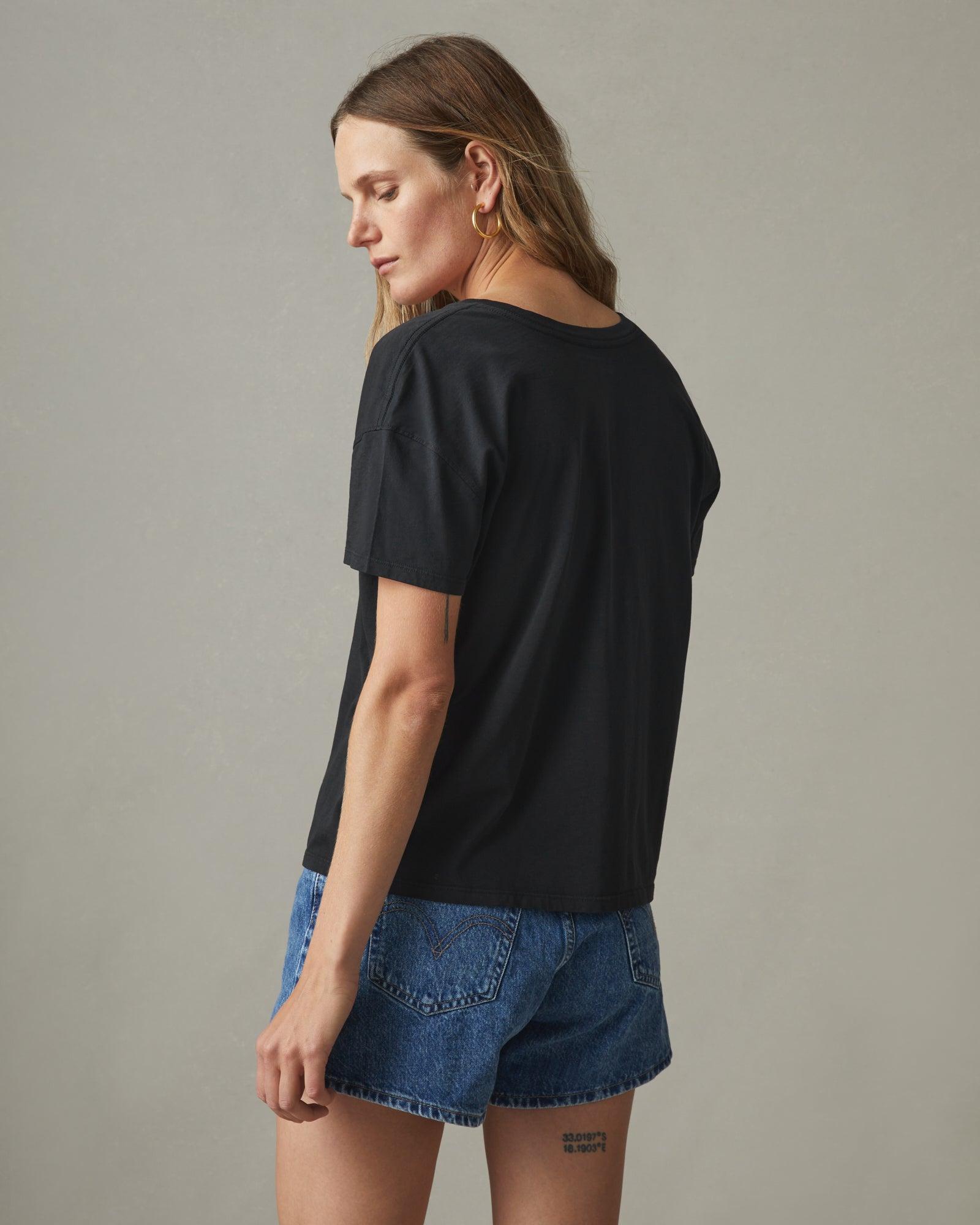 Classic Relaxed V-Neck Tee - Black Female Product Image