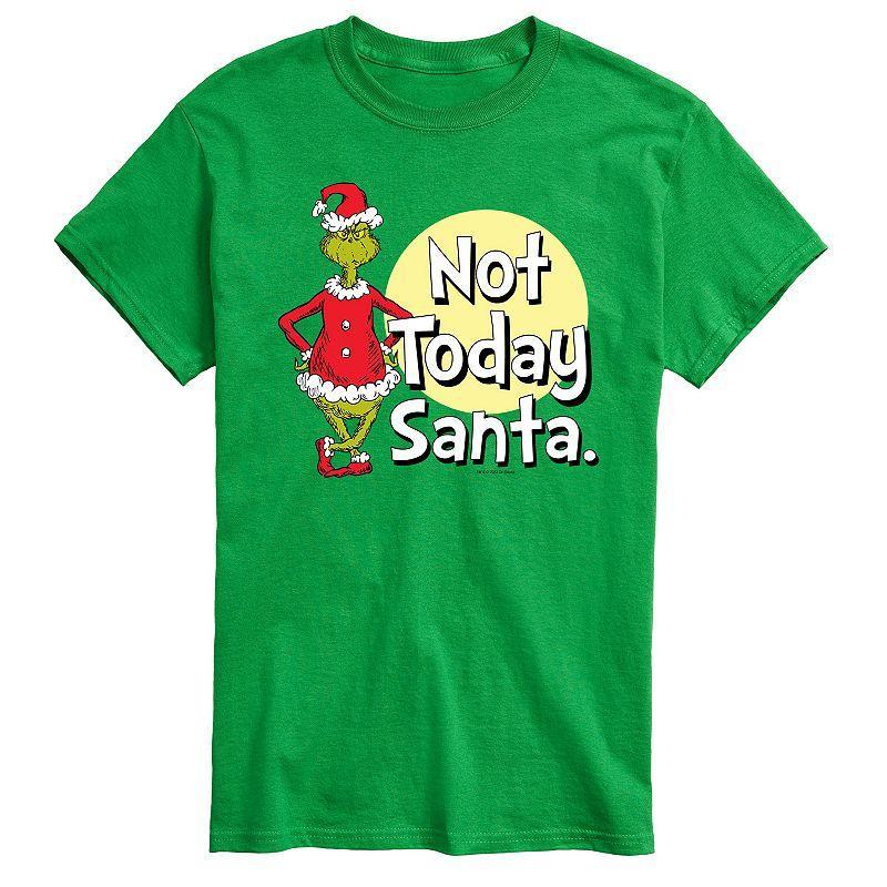 Mens Dr. Seuss Grinch Not Today Santa Tee Product Image