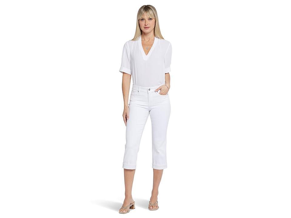 NYDJ Womens Marilyn Straight Crop Jeans In Petite in Optic White, Size: 16P | Denim Product Image