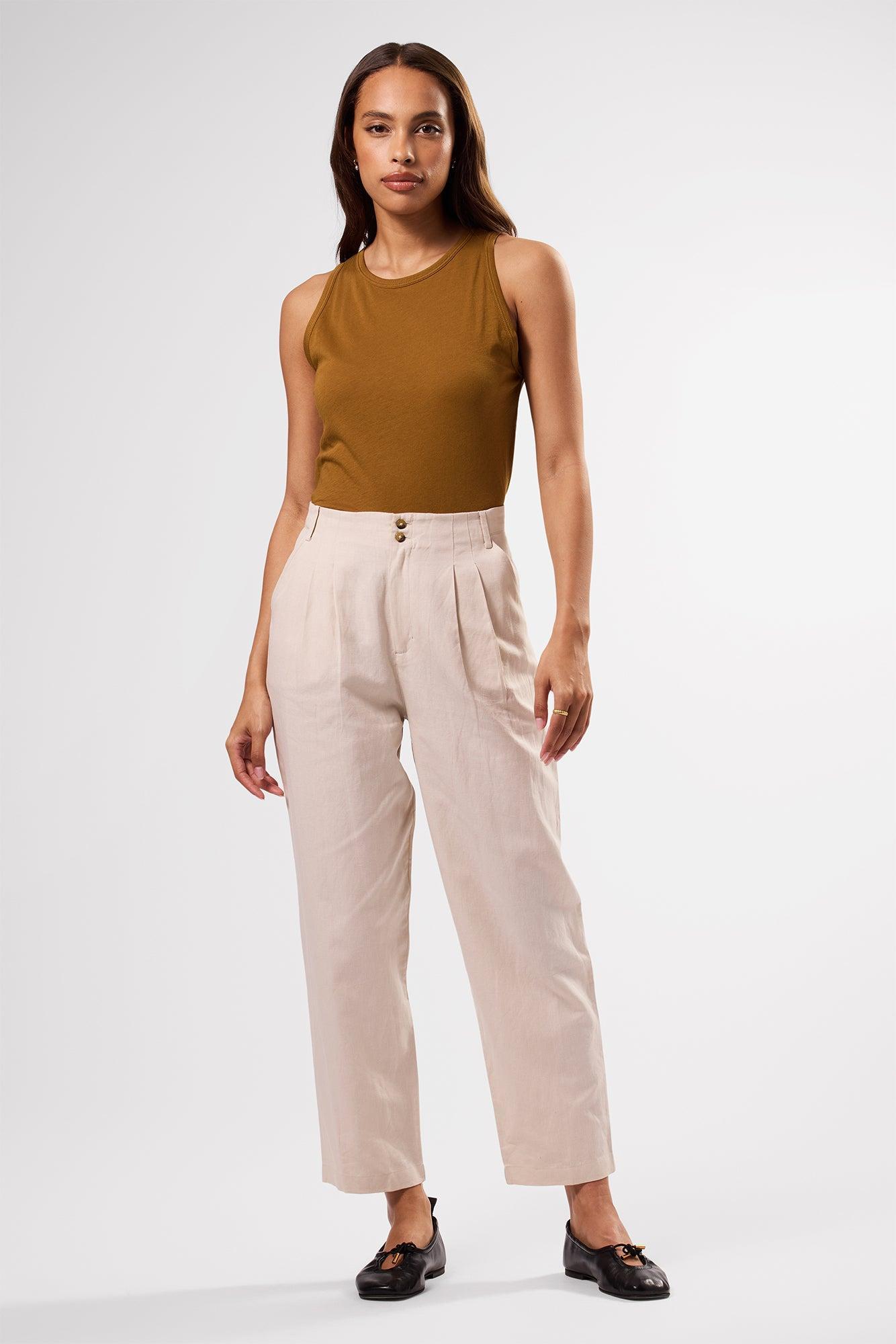 Larisa Cotton Linen Pant - Natural Product Image