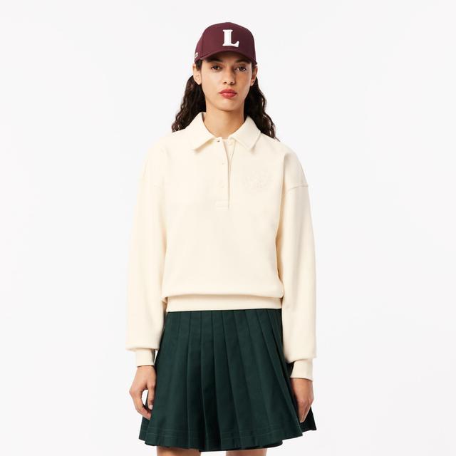 Women's Embroidered Fleece Polo Sweatshirt Product Image