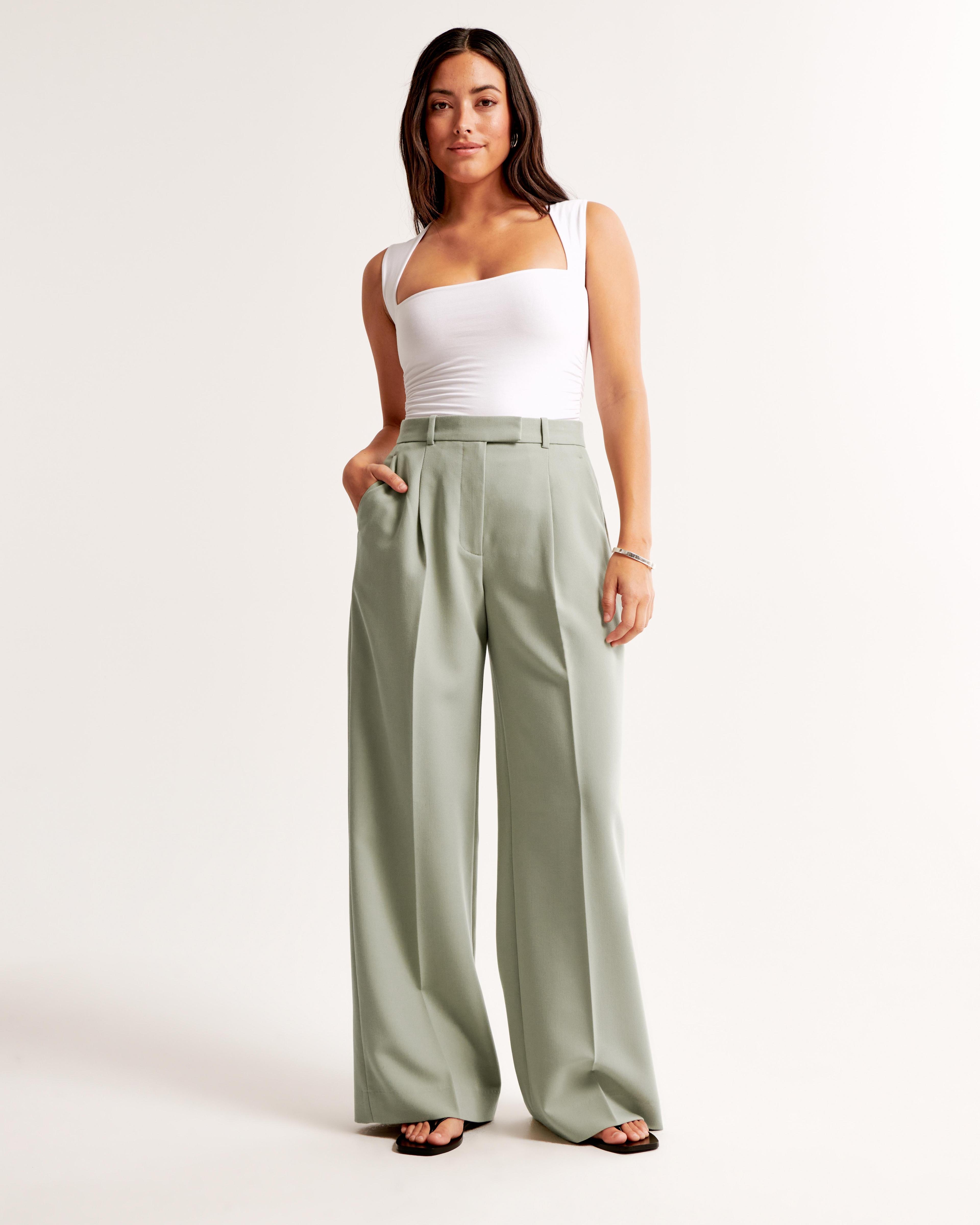 Curve Love A&F Harper Tailored Wide Leg Pant Product Image