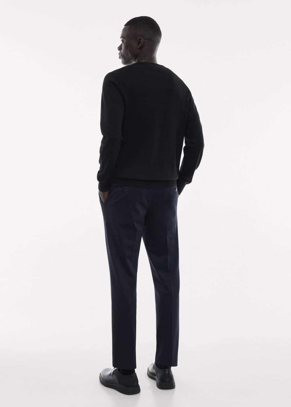 MANGO MAN - 100% merino wool V-neck sweater blackMen Product Image