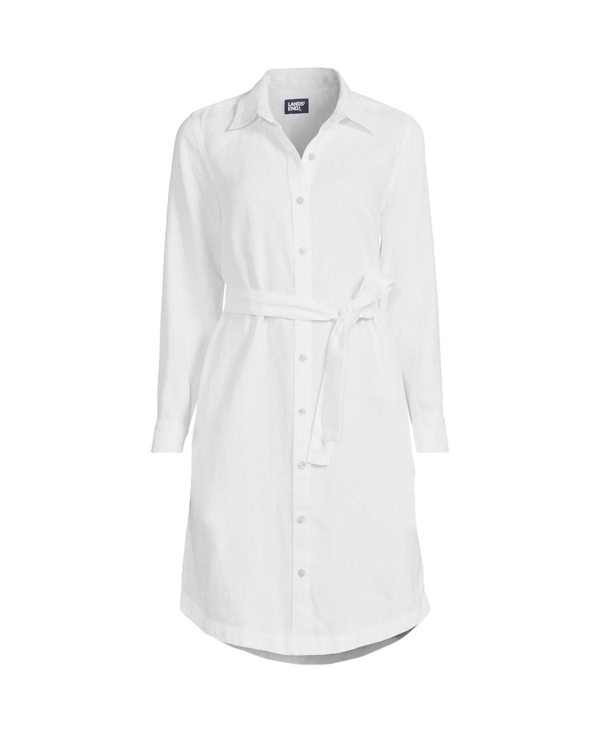 Womens Lands End Linen Button Front Shirt Dress Product Image