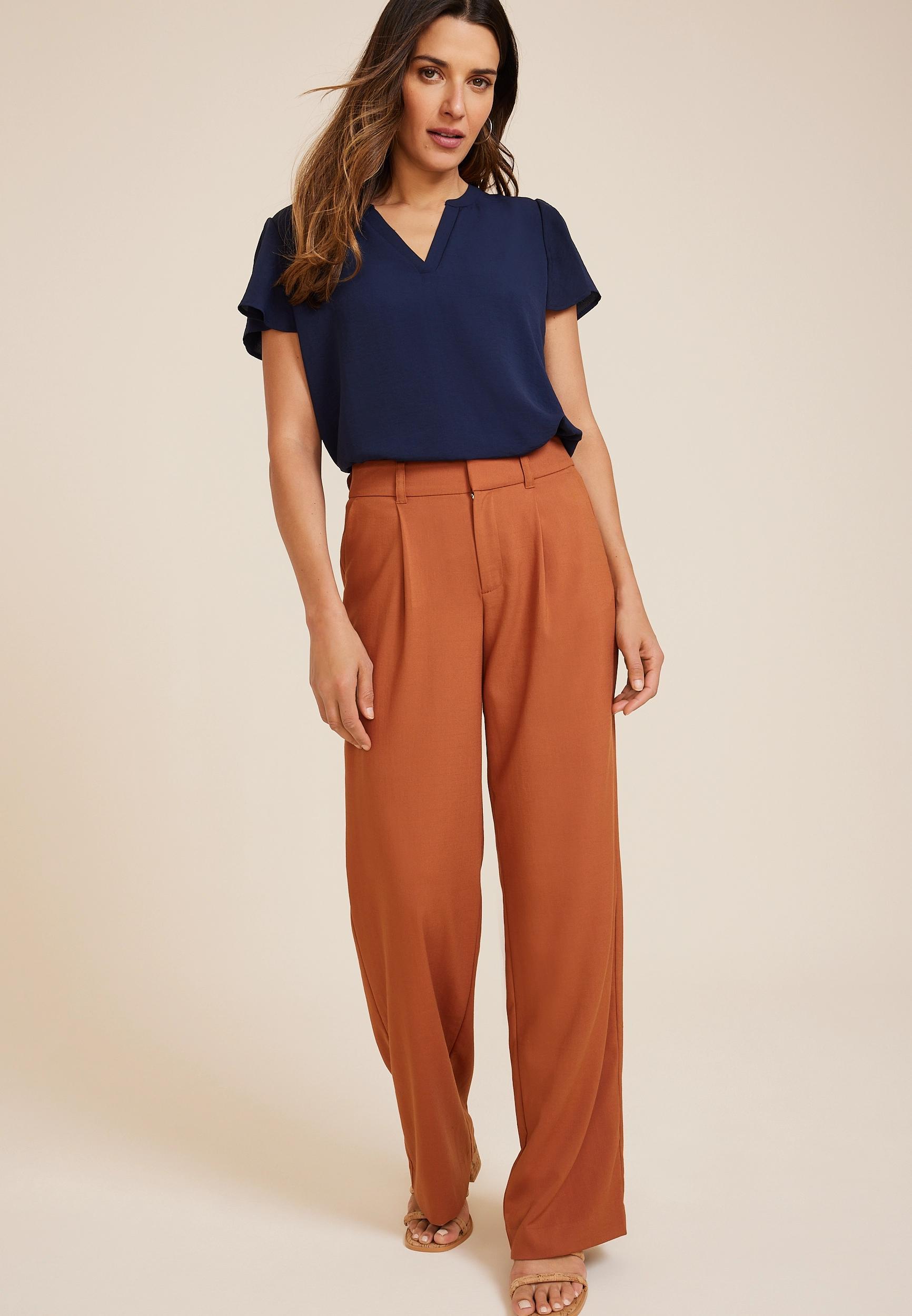 Idealist Linen High Rise Wide Leg Dress Pant Product Image