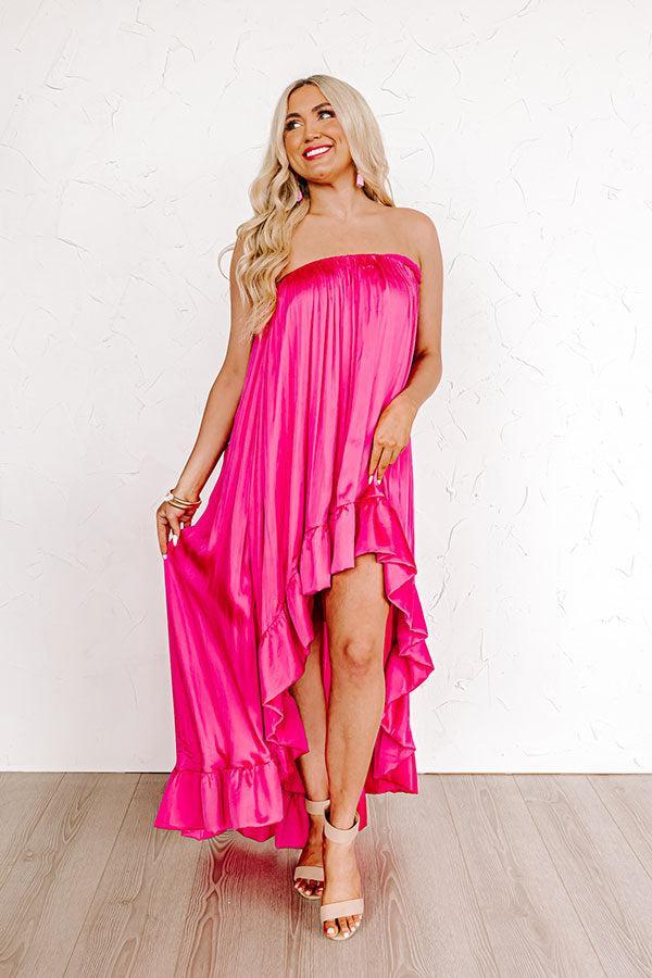 Milan Runway Satin Dress In Pink Product Image