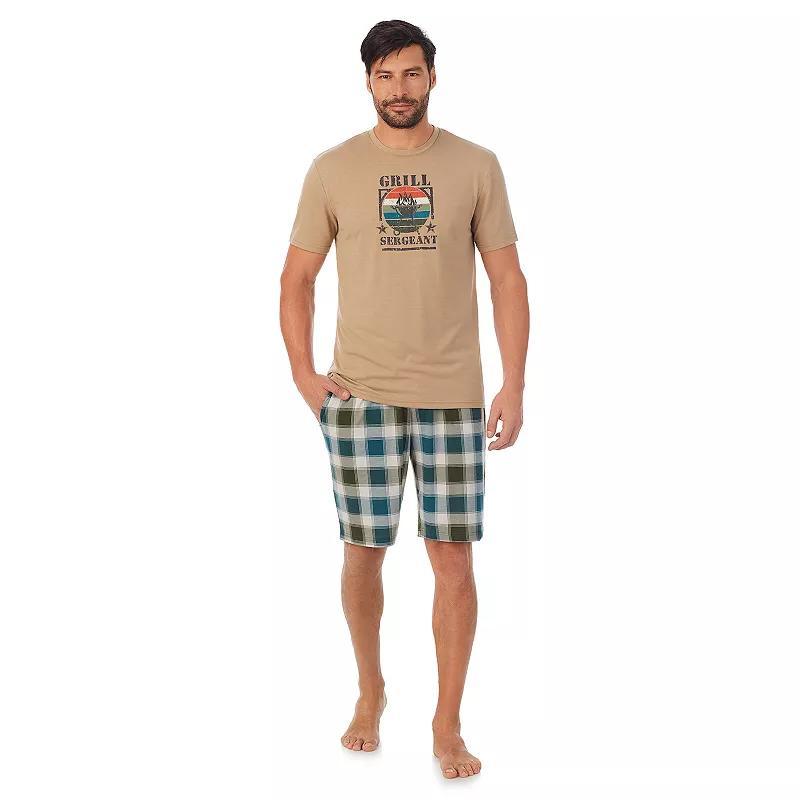 Mens Cuddl Duds Short Sleeve Graphic Pajama Tee & Printed Pajama Shorts Set Product Image