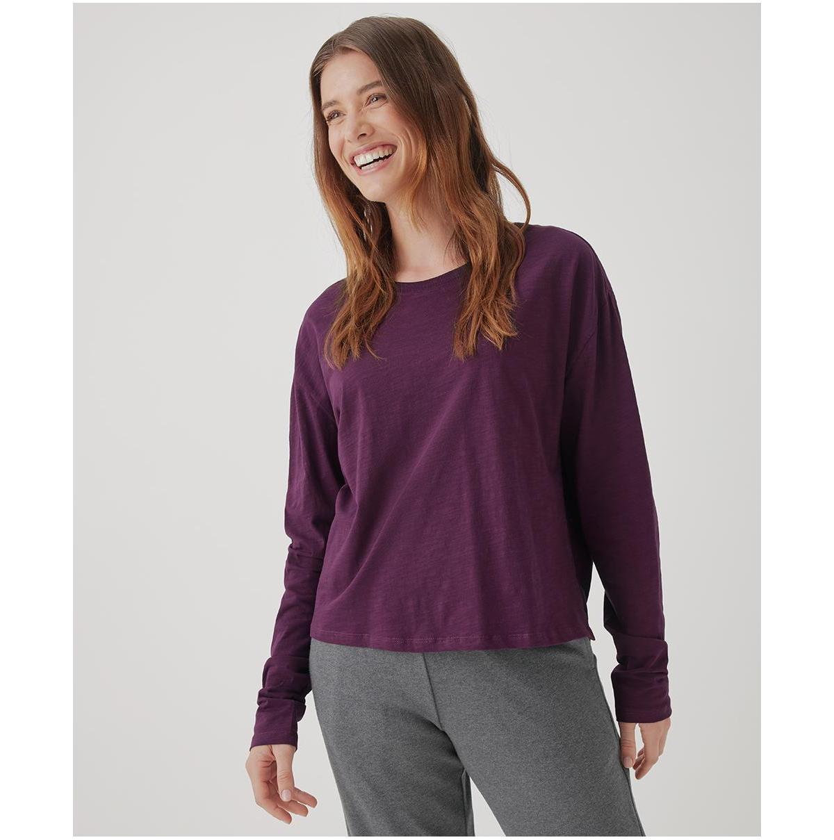 Organic Cotton Relaxed Slub Easy Long Sleeve Top Product Image