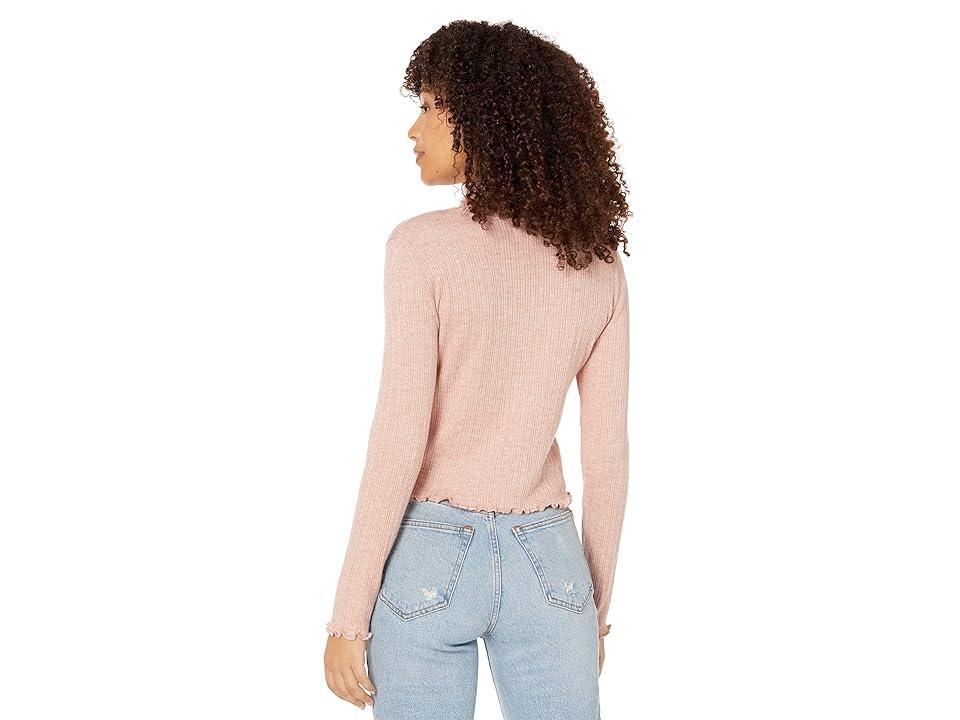 Madewell Soju Crop Turtleneck Solid (Misty Rose) Women's Clothing Product Image