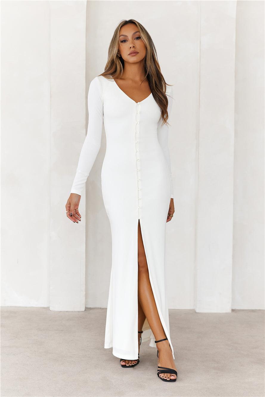 HELLO MOLLY Your Style Guide Long Sleeve Maxi Dress White product image